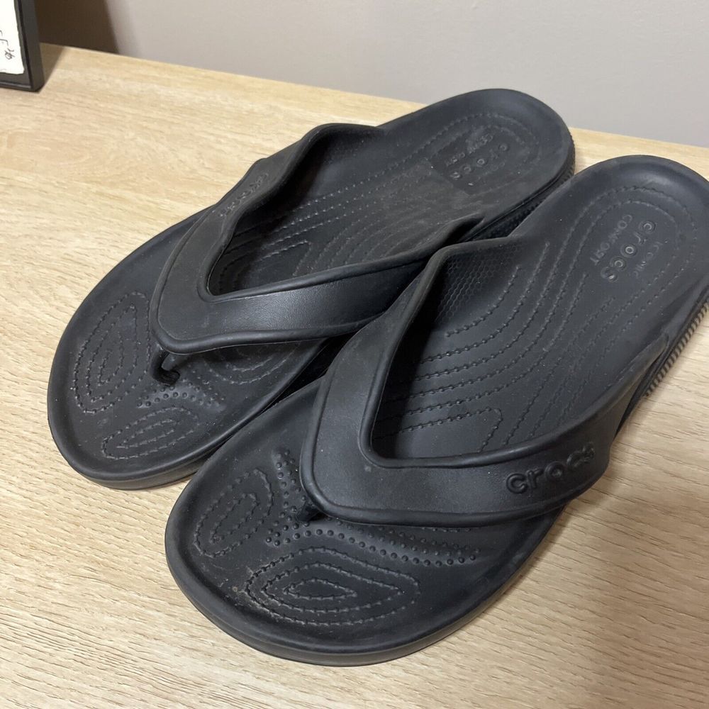Crocs Classic II Flip Flop Shoes Black 9M/11W Waterproof‎ Pool Beach